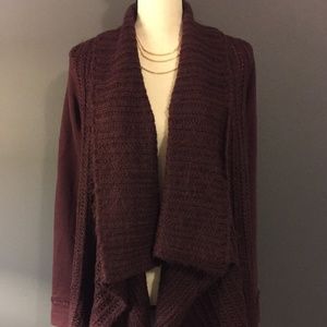 🎉HOST PICK🎉 Mystree Maroon Open Drape Cardigan